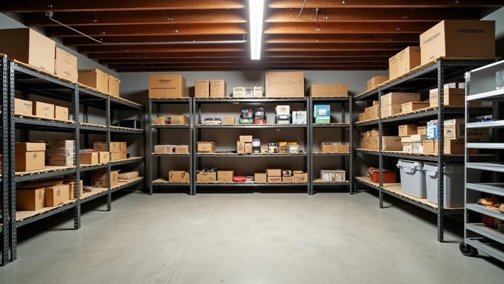 basement storage shelf selection