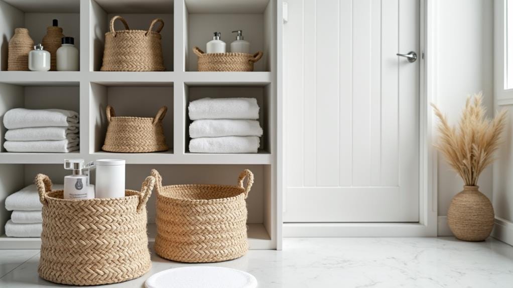 bathroom storage basket selection