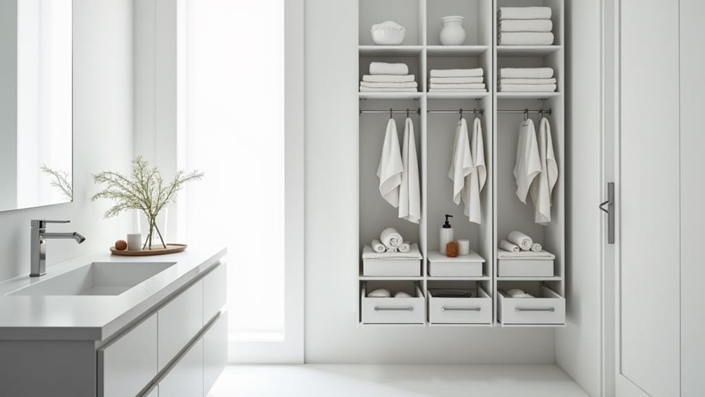 bathroom towel cabinet storage