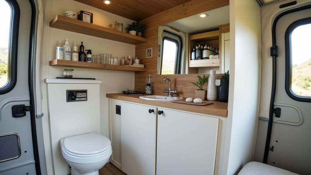 camper bathroom storage solutions