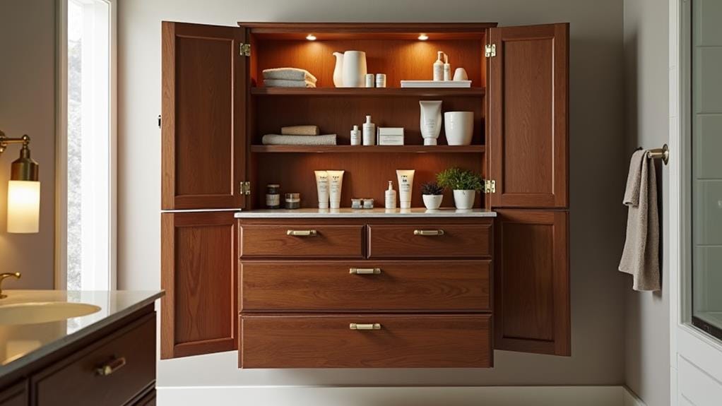 choosing brown bathroom cabinet