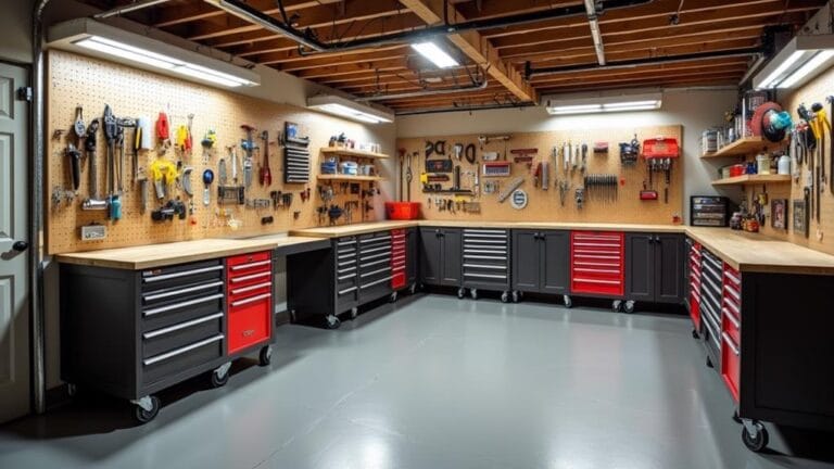 clutter free basement tool storage