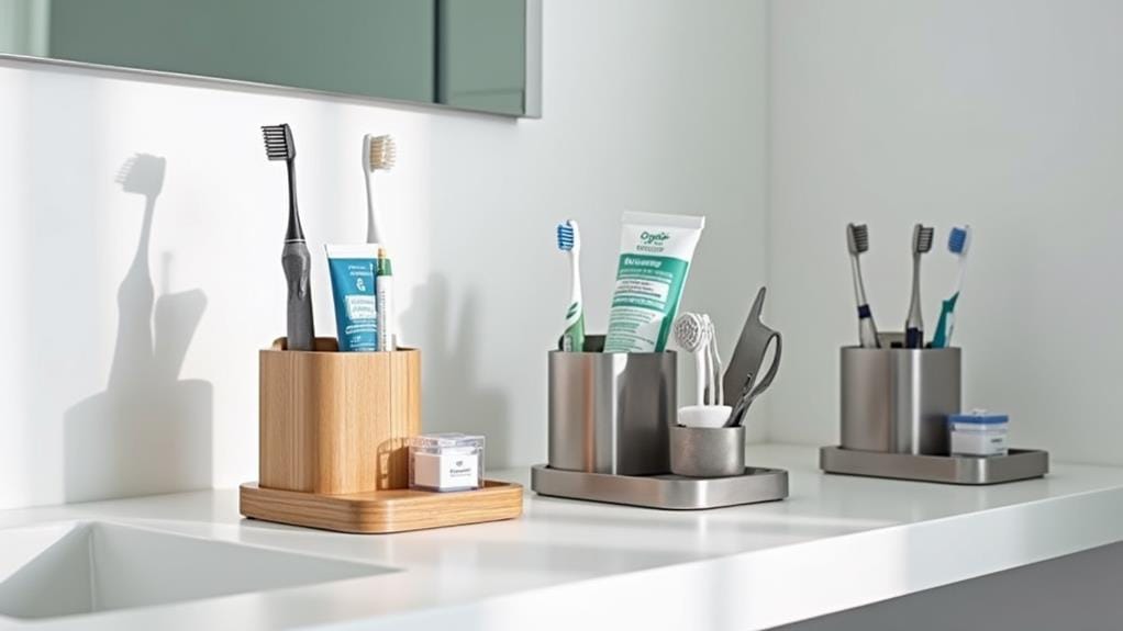 clutter free bathroom toothbrush organizers