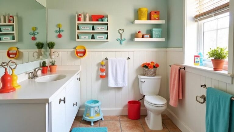 clutter free kids bathroom organization