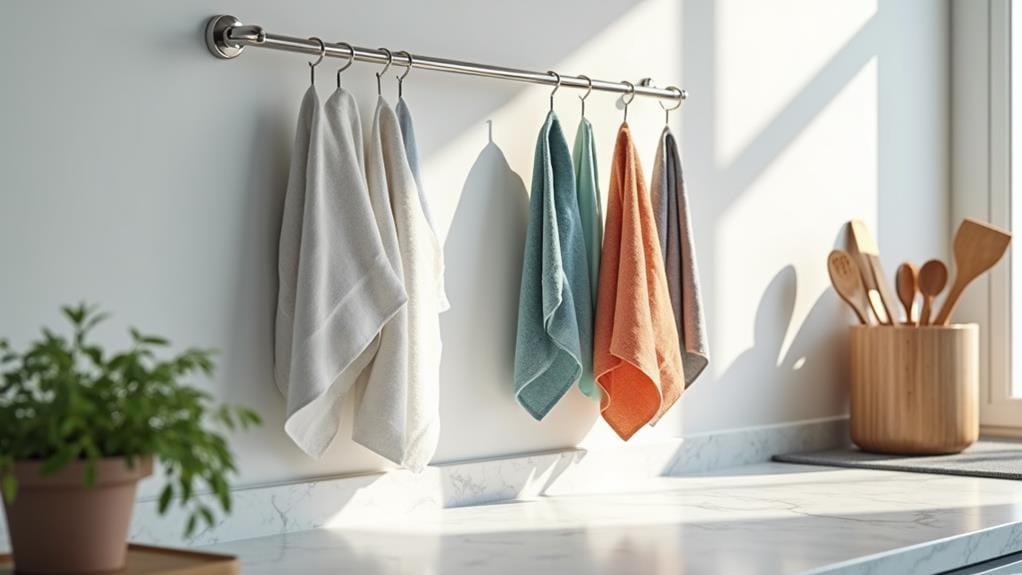 clutter free kitchen towel organizers