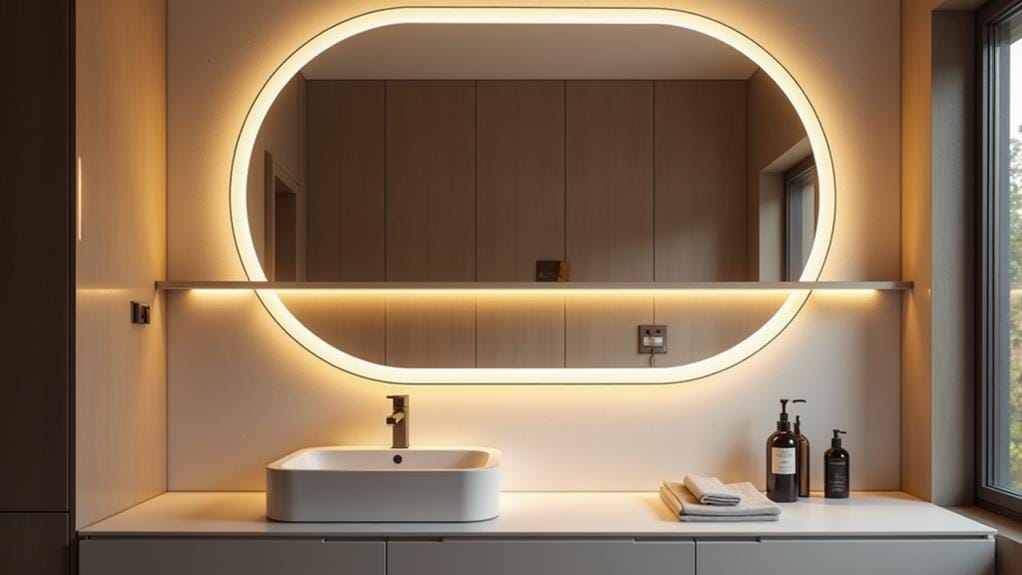 illuminated storage bathroom mirrors