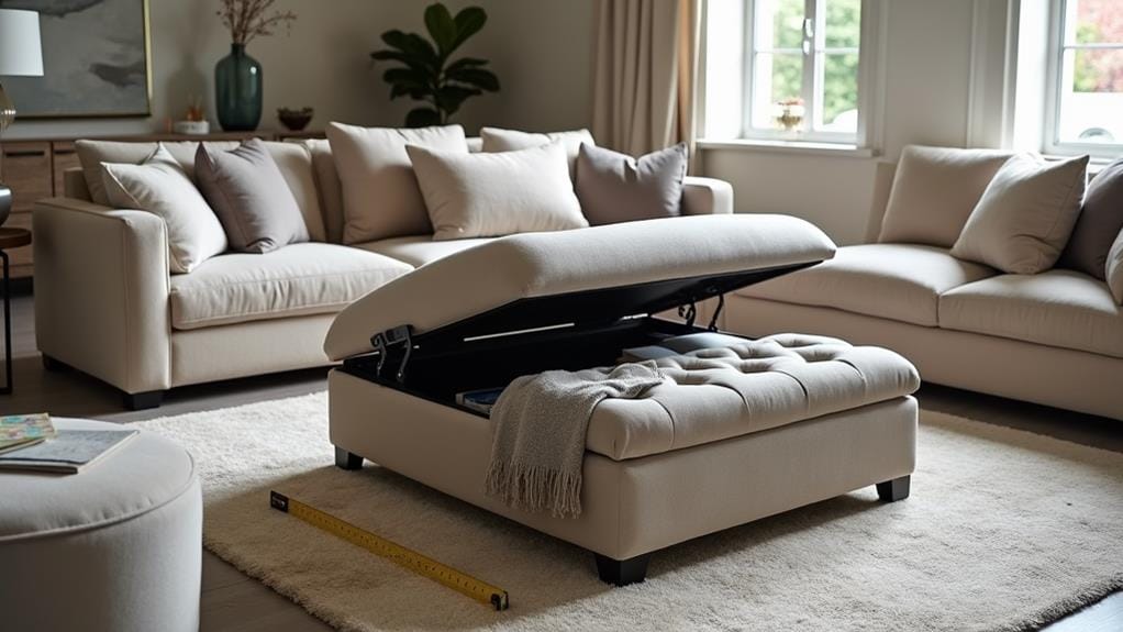 living room ottoman storage considerations