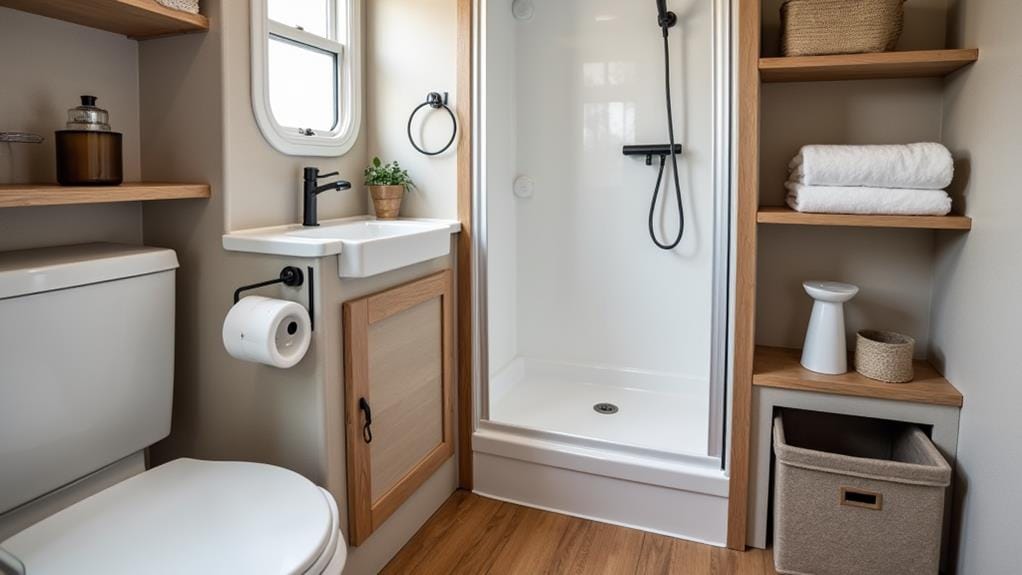 maximize camper bathroom storage