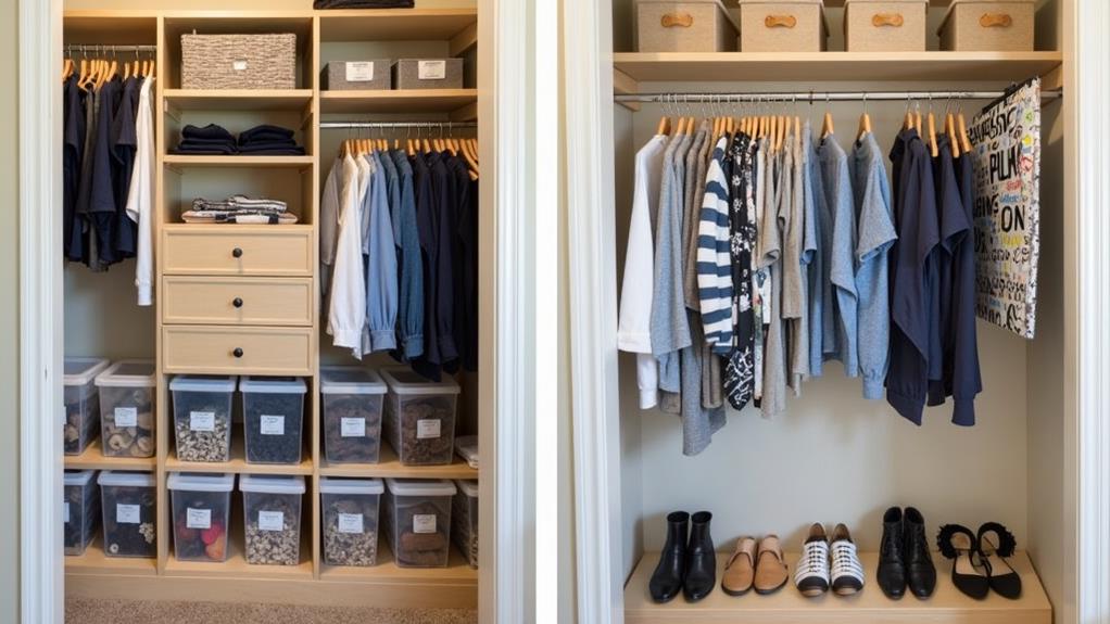 maximize shared closet space
