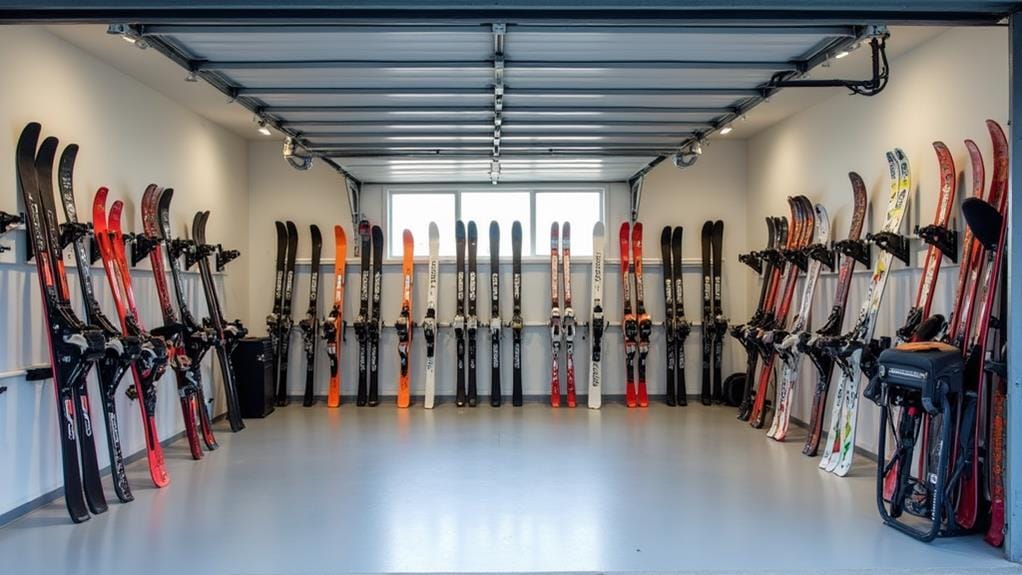 maximize ski storage space