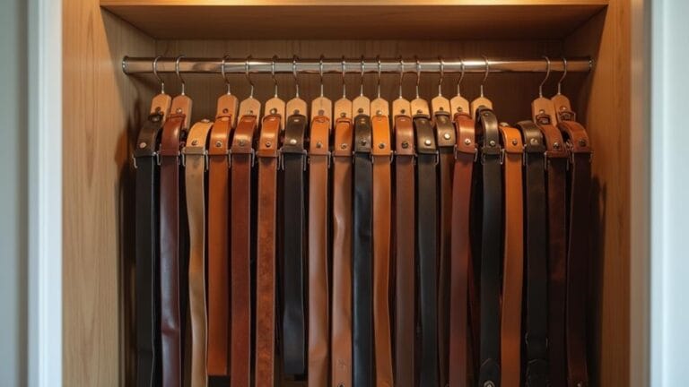 organize belts in closet