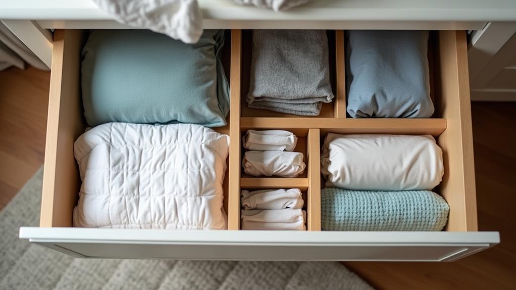 organize deep bedroom drawers