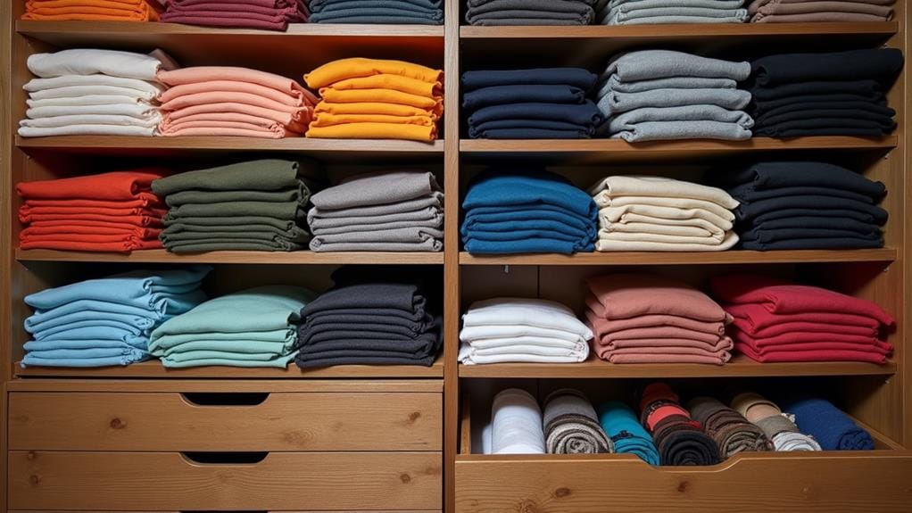 organize folded clothes effectively