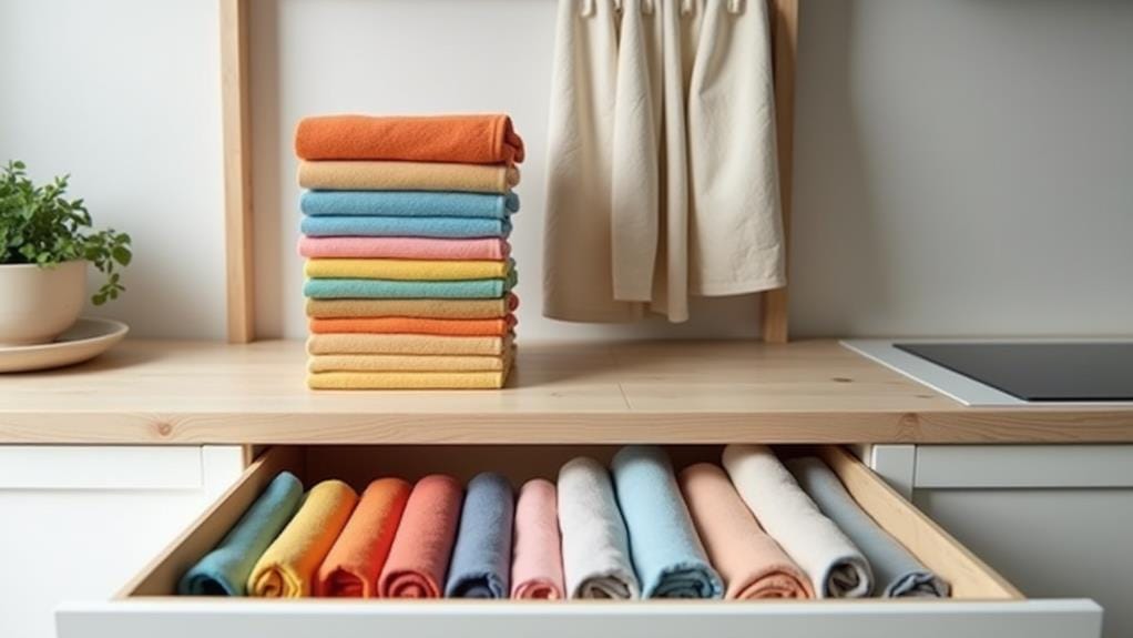 organize kitchen towels easily