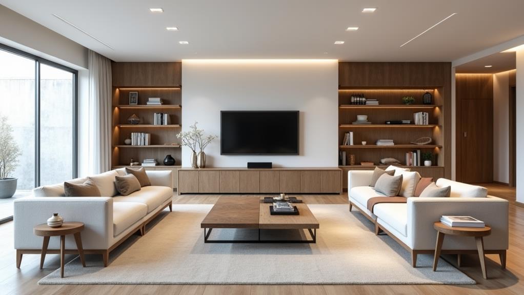 organize living room furniture