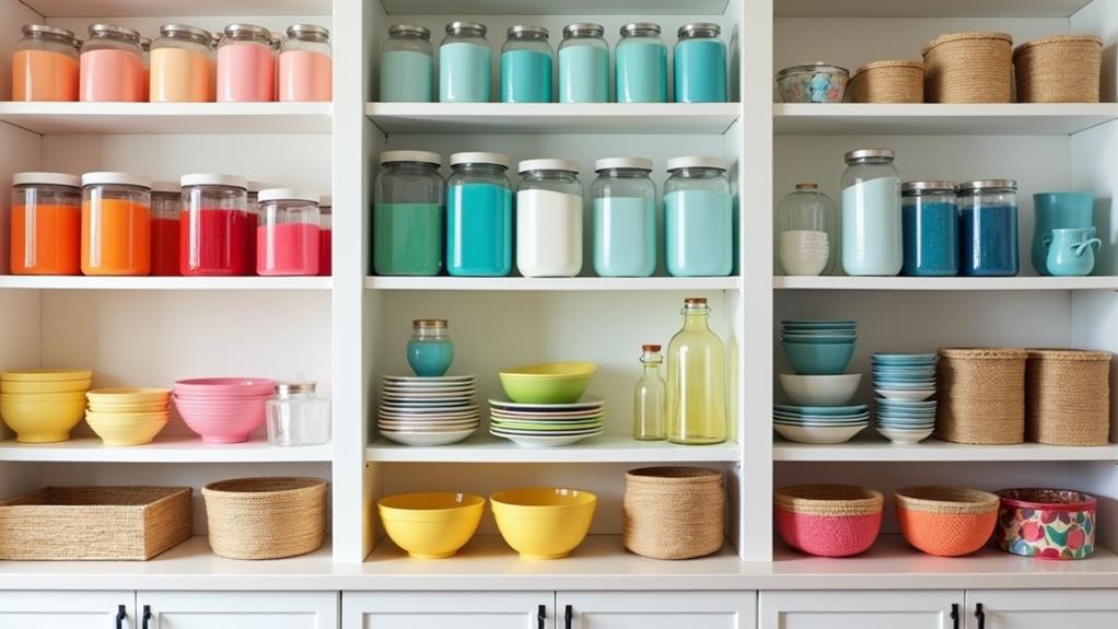 organized kitchen by color