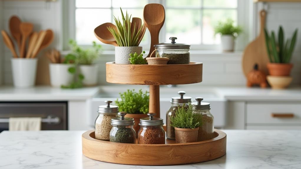organized tiered tray setup