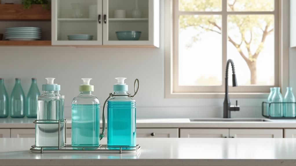 organizing kitchen water bottles