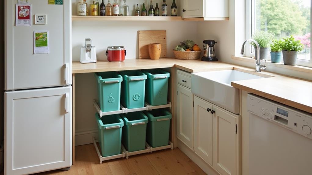 organizing recycling small kitchens