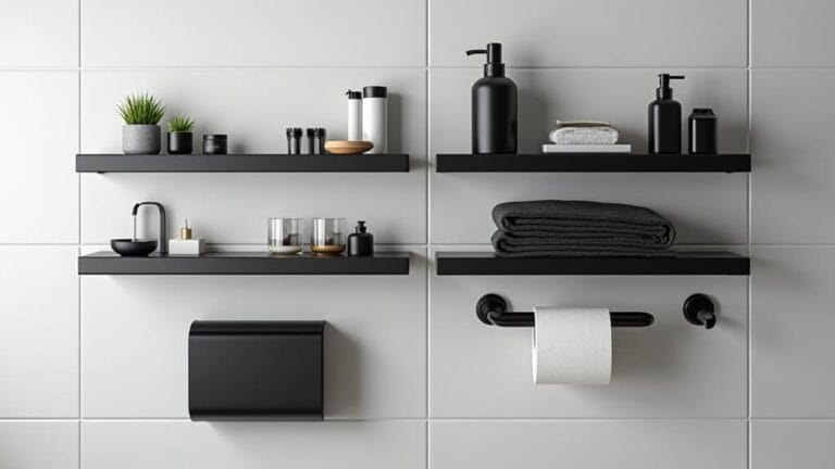 sleek black bathroom organizers 2024