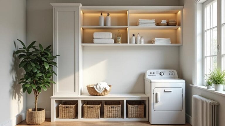 stylish laundry room storage